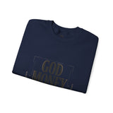 Crewneck Sweatshirt — "GOD MONEY POWER" Bold Typography Pullover