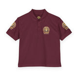 Youth Polo Shirt – Gold Lion Crest "GMP" School/Team Logo