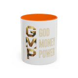 Coffee Mug — G.M.P. (God Money Power) Gold Accent Ceramic Mug