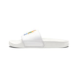 Slide Sandals — "God Money Power" Colorful Logo Pool Slides