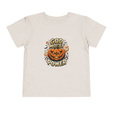 Toddler Tee — "God Money Power" Jack-o'-Lantern Halloween Shirt
