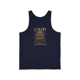 GMP Gold Throne Tank Top — Luxe Mythic Graphic Jersey Tank