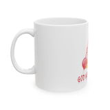 God Money Power Ceramic Mug — Edgy Religious Pop Art Coffee Cup (11oz/15oz)