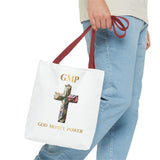 GMP 'God Money Power' Floral Cross Tote Bag