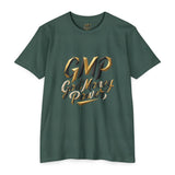 T-Shirt — GMP "God Money Power" Gold Script Graphic