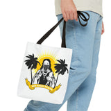 Religious Icon Bandana Tote Bag — 'God Honors Power' Palm Tree Sun Tote