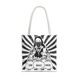 Iconic Madonna Tote Bag — 'God Money Power' Graphic All-Over Print