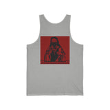 Religious Icon Masked Madonna Tank Top — Red Gothic Sacred Heart Graphic