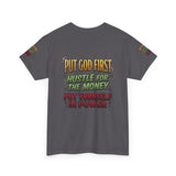 Inspirational Faith Tee — "Put God First, Hustle for the Money, Put Yourself in Power"