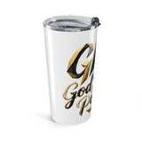 20oz Insulated Tumbler — "Good Morning Power" Gold Script Travel Mug
