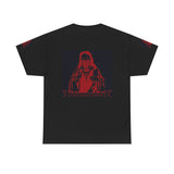 Graphic Tee - Red Mystic Hooded Figure Streetwear