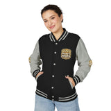 Letterman Jacket — God Money Power Gold Emblem Varsity Jacket