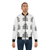 God Money Power Bomber Jacket — Graphic All-Over Print Men's Bomber