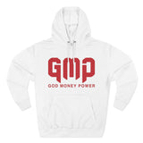 GMP 'God Money Power' Hoodie – Bold Red Logo Fleece Pullover
