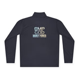 Quarter-Zip Pullover — "GMP GOD" Inspirational Zip-Up Sweatshirt