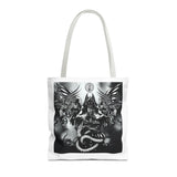 Angel Of Death Gothic Angel & Serpent Art Tote Bag – Dark Mystic Graphic Carryall