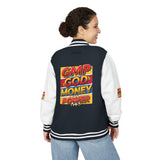 Letterman Jacket — "GMP God Money Power" Retro Varsity Jacket