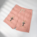 Religious Cross Sweat Shorts — "GMP God Moves Power" Garment-Dyed Fleece