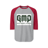 GMP 'God Money Power' Raglan Baseball Tee — Faith & Prosperity Graphic Shirt