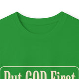 Inspirational Faith Hustle Long Sleeve Tee — “Put GOD First, Hustle For The MONEY, Put Yourself In POWER”