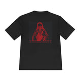 Red Prayer Graphic Tee — Retro Gothic Nun Illustration Moisture-Wicking Shirt