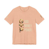 GVP 'God Money Power' Graphic Tee – Gold Lettering Christian Streetwear