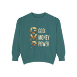 Sweatshirt — G.M.P. Gold Logo "God Money Power" Casual Graphic Sweatshirt
