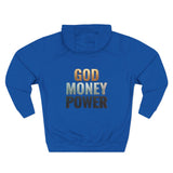God Money Power Hoodie — Bold Religious & Motivational Graphic Pullover