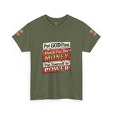 Put GOD First Hustle For The MONEY Tee - Faith & Motivation Graphic T-Shirt