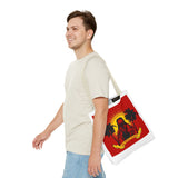 Sunrise Rasta Tote Bag – "God Money Power" Graphic Beach Shopper