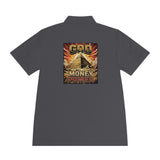God Money Power Pyramid Polo Shirt — Vintage Pyramid Graphic Men’s Sport Polo