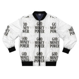 God Money Power Bomber Jacket — Graphic All-Over Print Men's Bomber