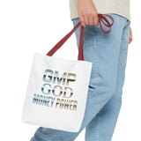 Money Power Tote Bag — 'GMP GOD' Metallic Typographic Canvas Tote