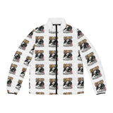 Men's Puffer Jacket — Vintage Motorcycle Club All-Over Print
