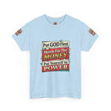 Put GOD First Hustle For The MONEY Tee - Faith & Motivation Graphic T-Shirt