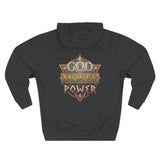 Hoodie — 'God Money Power' Vintage Emblem Fleece Hoodie
