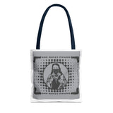 Religious Icon Tote Bag — "God Money Power" Graphic Canvas Tote