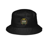 Embroidered "God Is Good" Bucket Hat — Floral Crest Casual Sun Hat