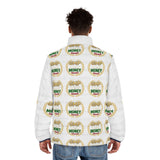 Money Badge Puffer Jacket — All-Over Print Men’s Quilted Coat