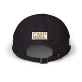 GMP 'Good Money Power' White Dad Cap — Distressed Gold Logo Baseball Hat