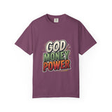 God Money Power Graphic T-Shirt — Bold Retro Faith & Hustle Tee