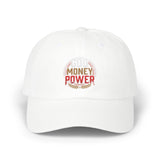 God Money Power Dad Cap – White Embroidered Baseball Hat
