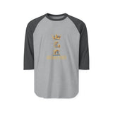 Raglan Shirt — Gold Crown 'God Money Power' Graphic Baseball Tee