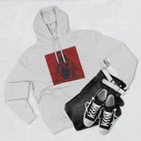 Three-Panel Fleece Hoodie — Red Icon Jesus Graphic Hoodie (I Don't Want Power Text)