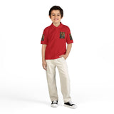 Youth Polo Shirt - Tiger Graphic "God • Money • Power"