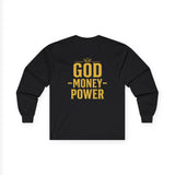 GMP (God • Money • Power) Gold Logo Long Sleeve Tee