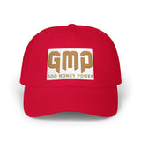 God Money Power Dad Cap — White Embroidered Baseball Hat
