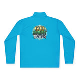 Quarter-Zip Pullover — "God Money Power" Graphic