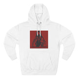 Three-Panel Fleece Hoodie — Red Icon Jesus Graphic Hoodie (I Don't Want Power Text)