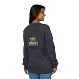 God Money Power Raglan Sweatshirt — Faith & Ambition Graphic Crewneck